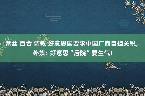 蕾丝 百合 调教 好意思国要求中国厂商自担关税， 外媒: 好意思“后院”要生气!